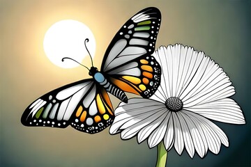 Exotic butterflies coloring book generated by AI