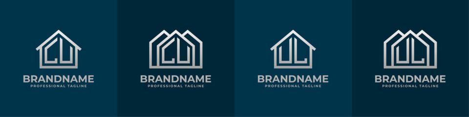 Letter LU and UL Home Logo Set. Suitable for any business related to house, real estate, construction, interior with LU or UL initials. © Prayoga
