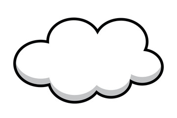 Vector Outline Cloud Isolated on White Background. Minimal Cloud in Cartoon Style. Clouds Set in Hand Drawn Vintage Retro Style Cartoon Clouds design elements. Environment illustrations.