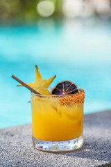 tropical drink at a pool or tropical spot