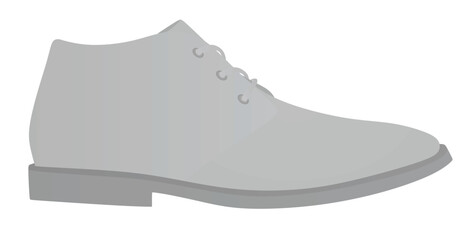 Grey  man ankle shoe. vector illustration