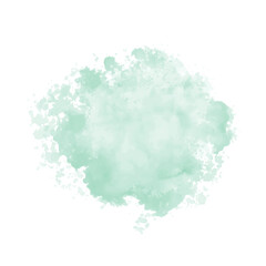 Naklejka na ściany i meble Abstract mint green watercolor water splash on a white background. Vector watercolour texture in mint color. Ink paint brush stain. Green splatter spot. Watercolor pastel splash