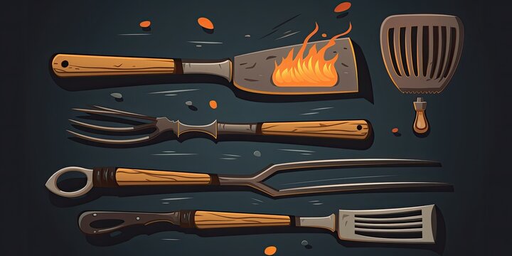 Grill Master Tools Illustration