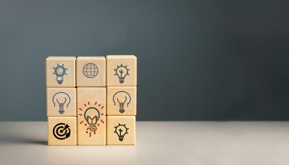 sustainable development goals , cubes and target concept Box Icons