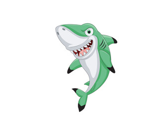 Naklejka premium Cartoon funny shark design. Cute shark cartoon.