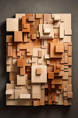 Abstract Wall Art from Geometric Wood or Sculpture Paste