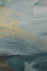 Texture oil and Acrylic smear blot painting wall. Abstract gold, blue color stain brushstroke...