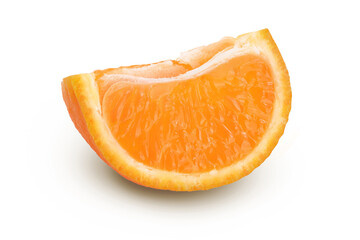 Tangerine or clementine slice isolated on white background with full depth of field.