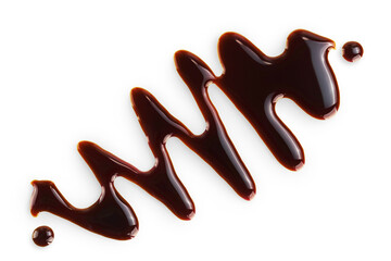 Balsamic vinegar isolated on white background. Top view. Flat lay