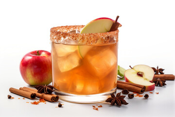 Smoky Harvest Apple Cider Margarita on white background