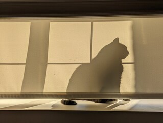 Cat behind a curtain