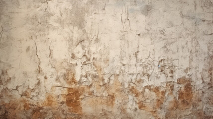 Vintage Concrete Wall with Light Brown Tonal Paint and Plaster