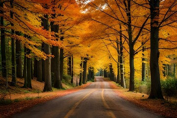 Fototapeta premium autumn in the park generated ai