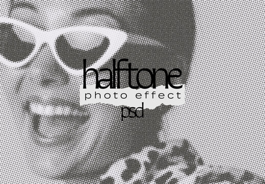 Halftone Glitch Photo Effect