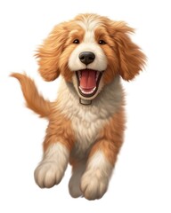 Pet illustration of a Bernadoodle puppy, vibrant and isolated. (Illustration, Generative AI)