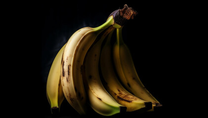 Ripe organic banana, a healthy snack for a vegetarian diet generated by AI