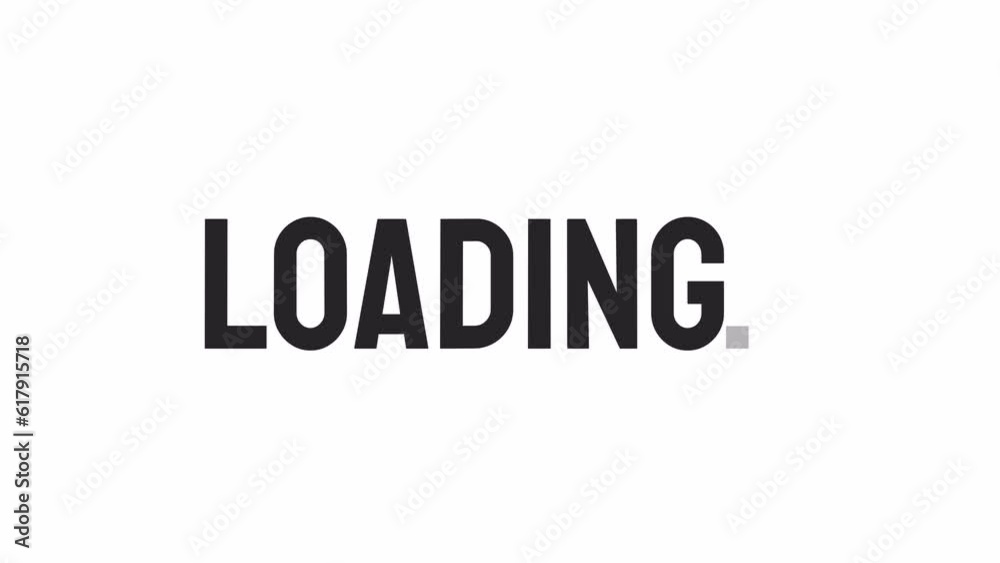 Aufkleber uppercase black loader animation. retro bold letters. text message 4k video on white background. mon