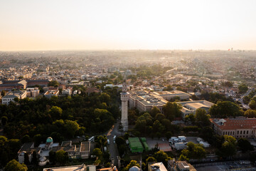 Aerial drone view of the Eminonu, Istanbul, Turkey