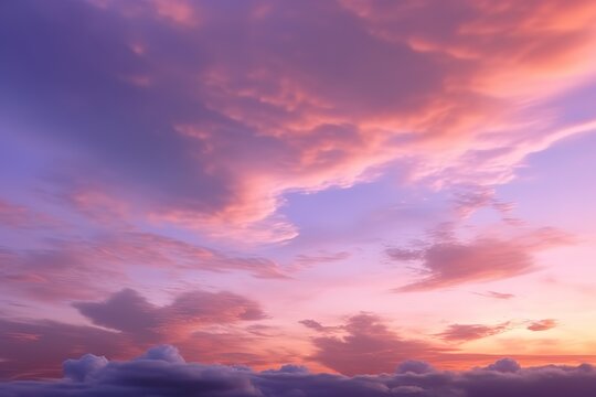 clouds of purple and yellow on an image of the sunset. AI Generated