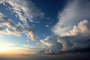 view from the top of the clouds. AI Generated
