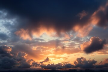 the sun rays shining against the looming clouds. AI Generated