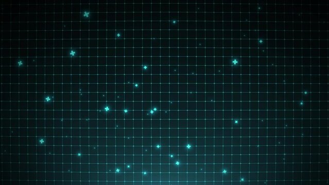 Square grid for futuristic and technological video. 4k abstract background animation with Digital Technology Grid 
