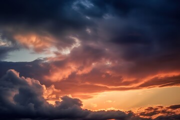 the sun rays shining against the looming clouds, sun rays coming down through a cloudy sky. AI Generated