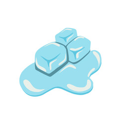 Illustration of Melting Ice Block