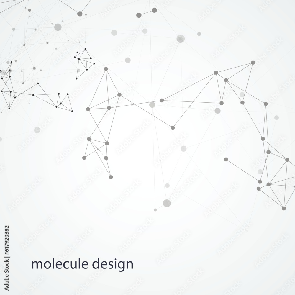 Poster Geometric connected line and dots. Abstract pattern texture. Simple technology graphic background. Vector banner design