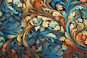 arabesque pattern. Multicolored beautiful background. Generative AI