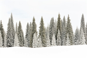 Fototapeta premium A depiction of a snowstorm in a mountainous landscape, with heavy snowfall and gusty winds, conveying the beauty and harshness of winter's heavy weather