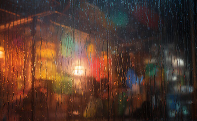 A rain covered window Generative Ai