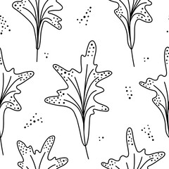 Seamless floral pattern with leaf. Print for textile, wallpaper, covers, surface.