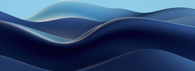 Fototapeta premium in the style of bold lines and forms, reefwave, soft and rounded forms, crisp lines and forms, dark blue and sky-blue.. Generative AI