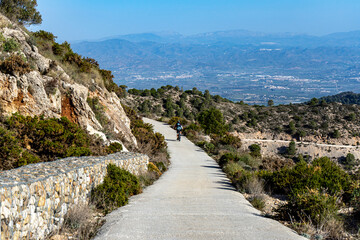 Road to mount Calamorro, near Malaga in the Costa del Sol in Spain