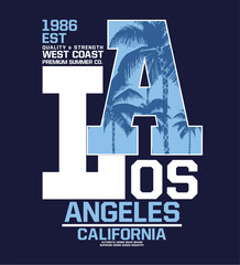 tee print design with college font and palms