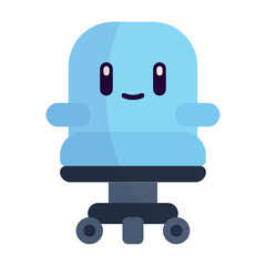 Isolated cute blue office chair icon Vector illustration