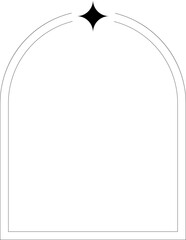 Linear Boho Aesthetic Arch Frame With Star