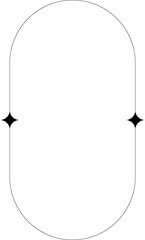 Linear Boho Aesthetic Ellipse Frame With Stars