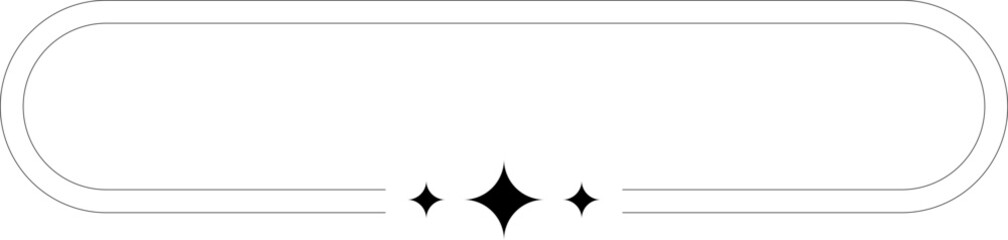 Linear Boho Aesthetic Rectangular Frame With Stars