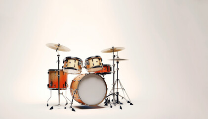 Obraz na płótnie Canvas A Jazz drumkit on a white background, Created using generative AI tools.