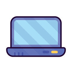 Isolated colored laptop office sketch icon Vector illustration