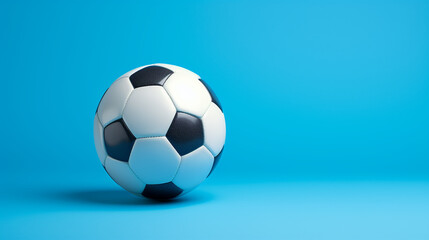 Fototapeta na wymiar bola de futebol em fundo azul 