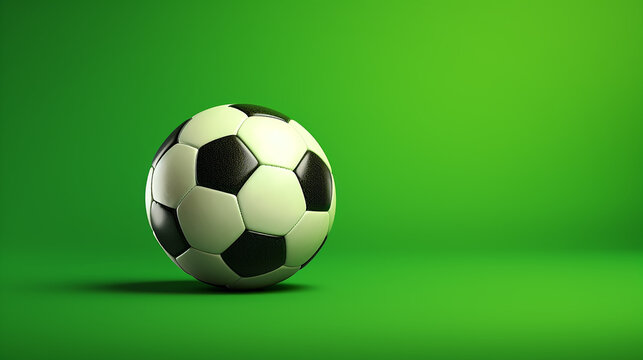 bola de futebol em fundo verde 