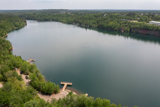 Docks On Miners Lake in Ely, Minnesota, USA