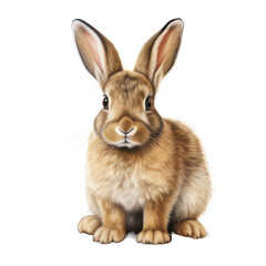 Rabbit isolated on white created with Generative AI