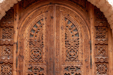 Decoration details of a traditional oriental house in Morocco
