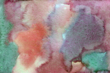 Purple green red watercolor background texture
