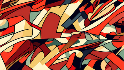 Mosaic illustration, pattern of figures illustration.