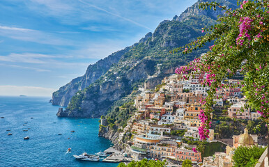 Beautiful view of Positano city in Amalfi Coast